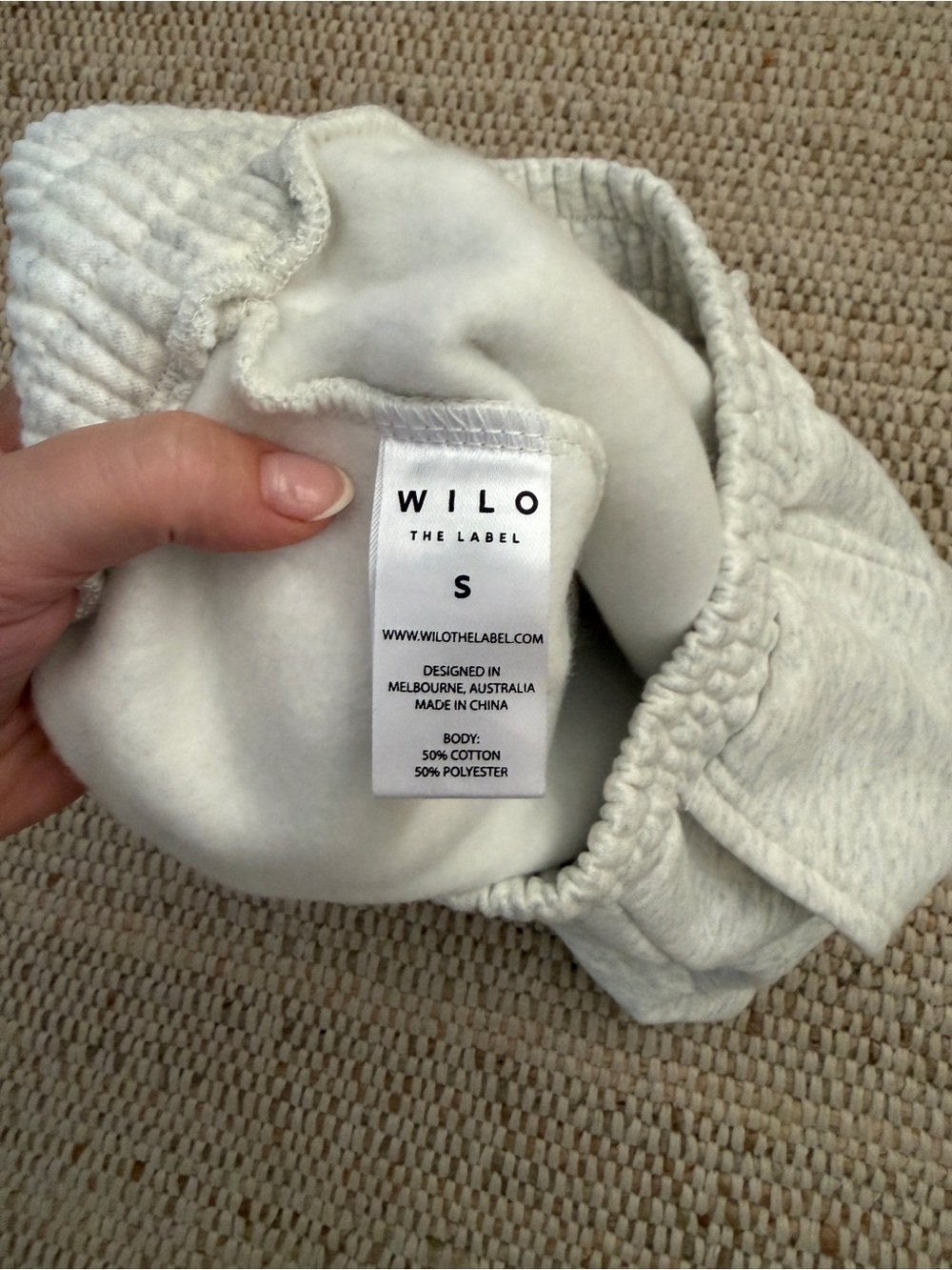 Wilo The Label Logo Fleece Jog Short  Women’s White Marble NWT Athletic Shorts - Picture 6 of 7